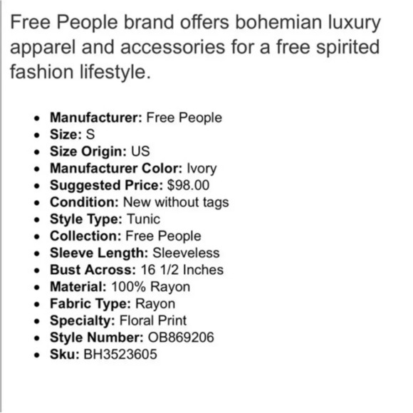 Free People Wrap sleeveless top NWT MSRP $98 Small - Picture 8 of 8